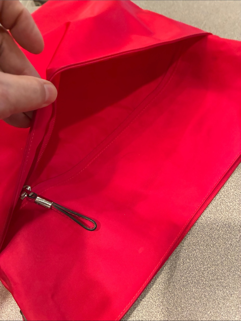Tumi Bright Red Nylon Shoulder Bag with Front Pocket - Picture 10 of 10